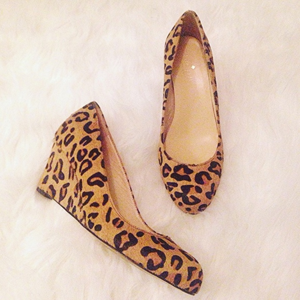 Kate Spade Leopard Wedge Heels size 7.5